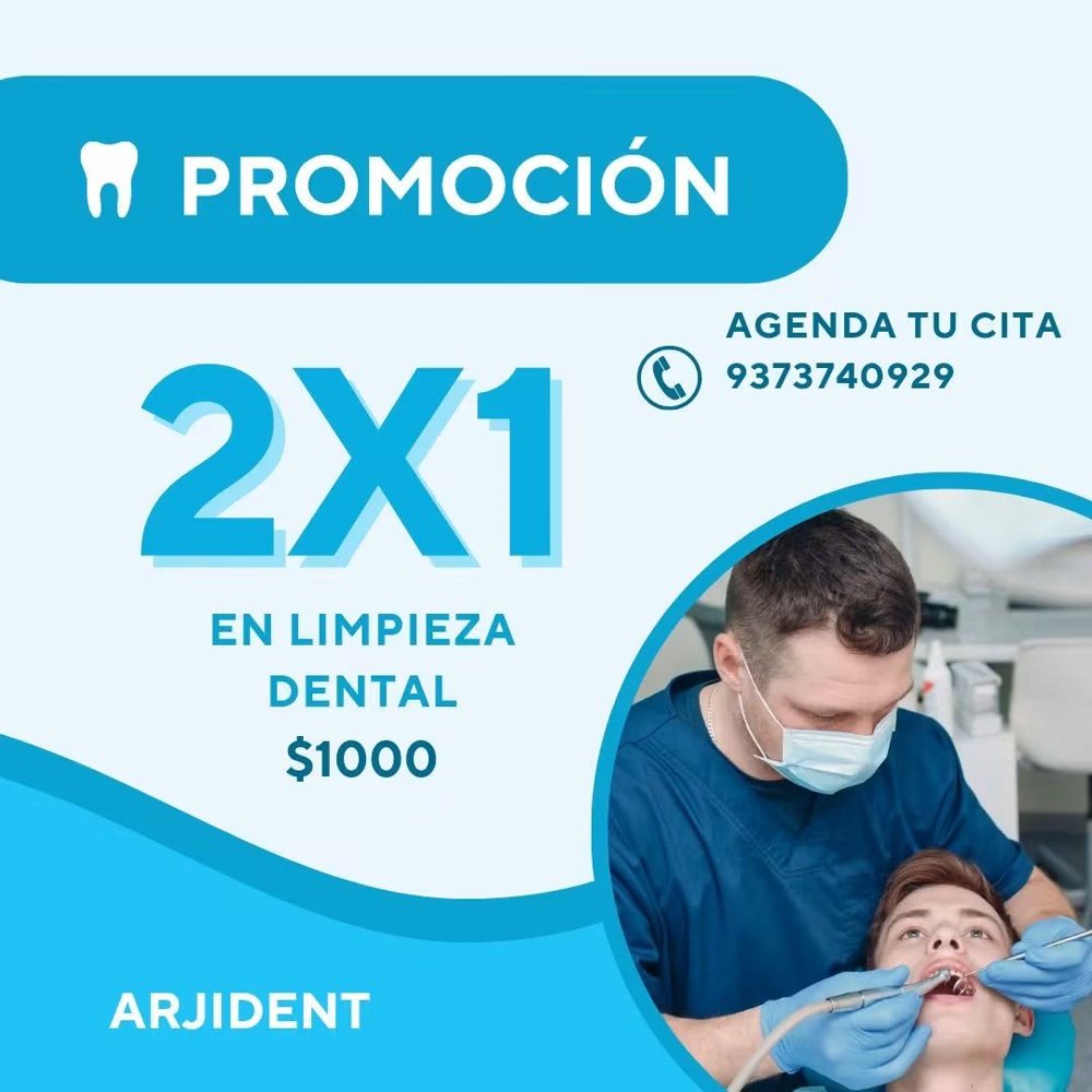 Promoción 2x1 en limpieza dental por $1000 en Arjident